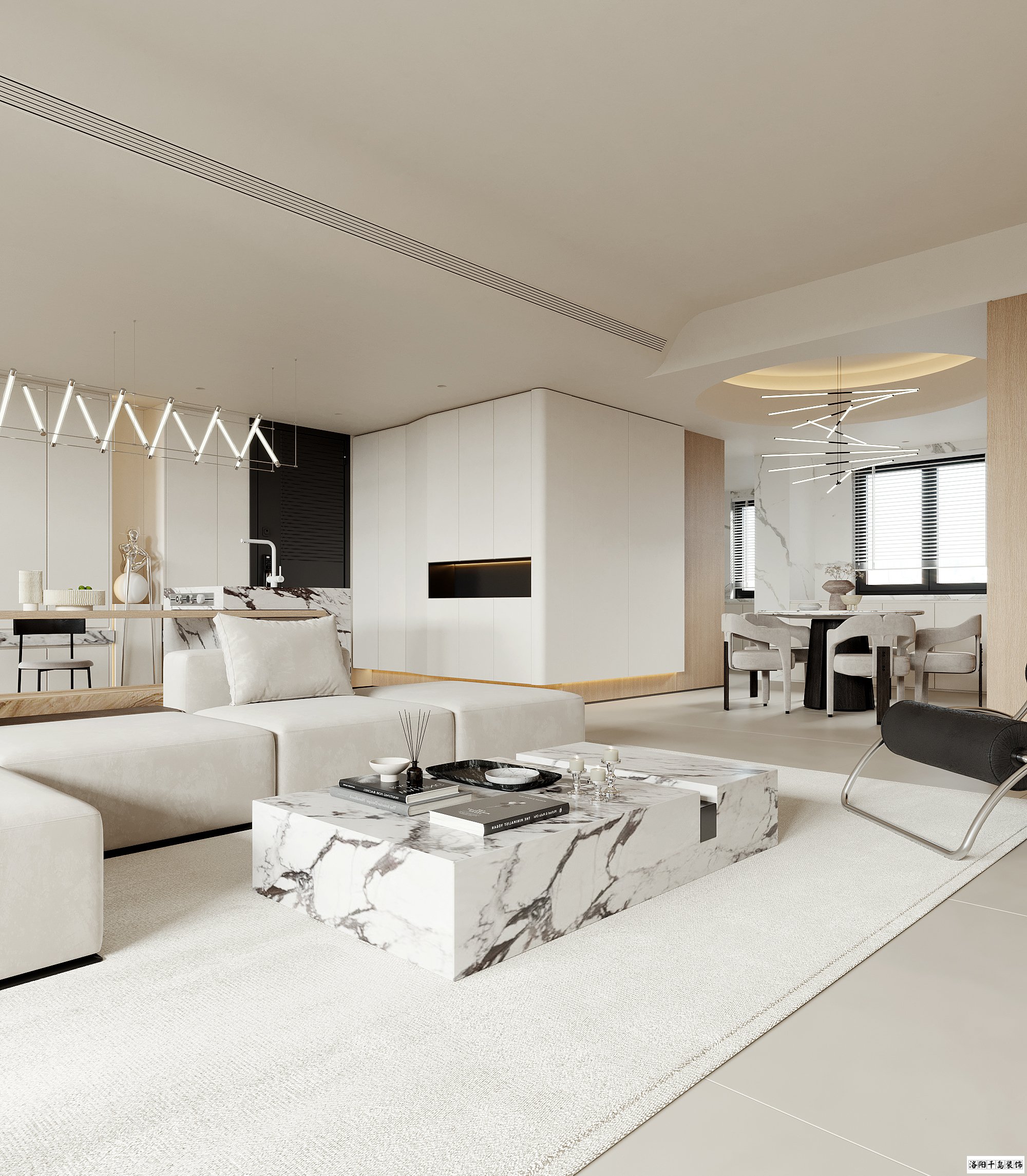 洛陽極簡(jiǎn)風(fēng)客餐廳裝修案例